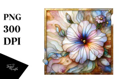 Abstract Stained Petunia Golden Insertions PNG Product Image 1