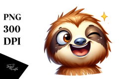 Goofy Cartoon Sloth PNG Product Image 1