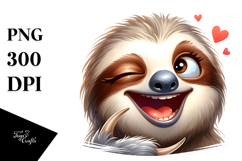 Goofy Cartoon Sloth PNG Product Image 1