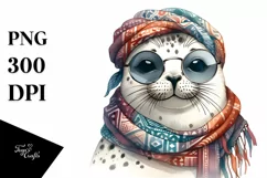Funny Cute Seal Watercolor Splash | Clipart Product Image 1