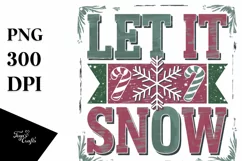 Retro Let It Snow Christmas Png Product Image 5