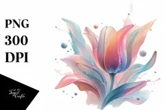 Glossy Tulip Watercolor, Transparent PNG Product Image 3