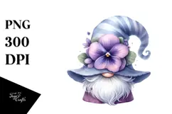 Cute GNOME with Violet PNG Product Image 1
