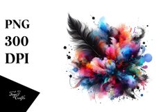 colorful black watercolor splash | Clipart Product Image 1