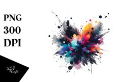 colorful black watercolor splash | Clipart Product Image 3