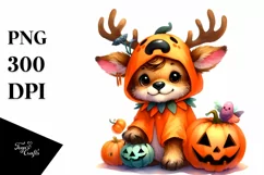 Cute Halloween Elk Sticker | Sublimation Clipart Product Image 1