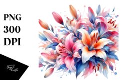 Colorful Lily with Glossy Petals PNG Product Image 1