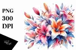 Colorful Lily with Glossy Petals PNG Product Image 1