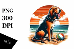Watercolor Bloodhound Sunset | Sublimation Clipart Product Image 1