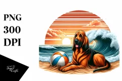 Watercolor Bloodhound Sunset | Sublimation Clipart Product Image 3