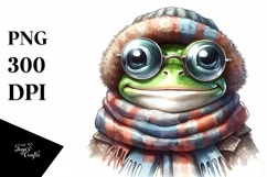 Funny Cute Frog Watercolor Splash | Clipart Product Image 3