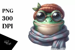 Funny Cute Frog Watercolor Splash | Clipart Product Image 1