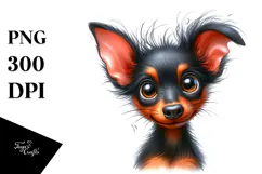 Happy Doberman Pinscher, Watercolor PNG Product Image 1