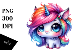 Cute Unicorn with Cool Haircut PNG Product Image 1