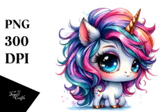 Cute Unicorn with Cool Haircut PNG Product Image 1