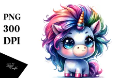 Cute Unicorn with Cool Haircut PNG Product Image 1