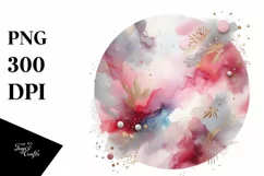 Colorful Pinkish Watercolor Background with Silver Foil Product Image 3