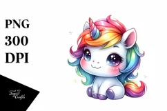 Cute Baby Unicorn Drawing | Sublimation Clipart Product Image 3