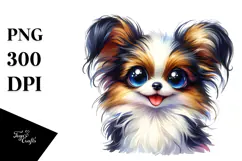 Happy Cute Papillon, Transparent PNG Product Image 1