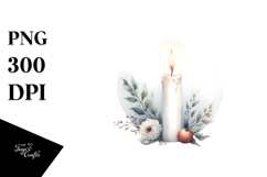 Simple Washed Watercolor Candle Image, High-Res PNG Product Image 1