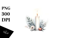 Simple Washed Watercolor Candle Image, High-Res PNG Product Image 1