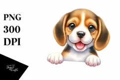 Enthusiastic Funny Baby Beagle Watercolor | Clipart Product Image 3