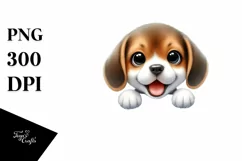 Enthusiastic Funny Baby Beagle Watercolor | Clipart Product Image 3