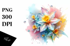 Shiny Pastel Daffodil, Transparent PNG Product Image 3