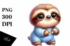 Proud Baby Sloth Watercolor | Sublimation Clipart Product Image 1