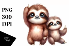 Proud Baby Sloth Watercolor | Sublimation Clipart Product Image 3
