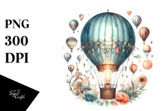 Vintage Hot Air Balloon, High Quality PNG Product Image 1