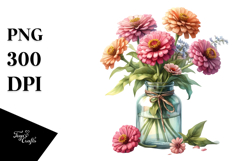 Bottle Zinnia Clipart Product Image 1