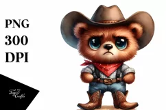 Baby Bear with Hat and Cowboy Boots Clipart Product Image 3