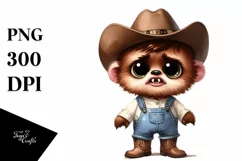 Funny Straw Hat Baby Bear Illustration | Clipart Product Image 3