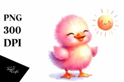 Smiling Cute Baby Duck under Sun PNG Product Image 1