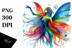 Vibrant Fairy Drawing | Sublimation | Clipart Product Image 1