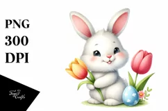 Easter Bunny Egg Flower, Clipart |T-shirt, Mug PNG Product Image 8