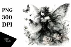Washed Watercolor Gothic Fairy, Transparent PNG Product Image 3