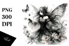 Washed Watercolor Gothic Fairy, Transparent PNG Product Image 1