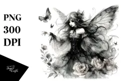 Washed Watercolor Gothic Fairy, Transparent PNG Product Image 1