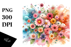 Colorful Flower Painting PNG Product Image 1