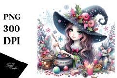 Watercolor Witch Christmas Costume | Sublimation | Clipart Product Image 3