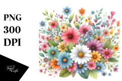 Colorful Flower Painting PNG Product Image 1