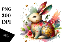Colorful Bunny Made of Wood PNG Product Image 1