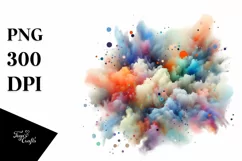 Colorful Watercolor Splash with Golden Foil Product Image 3