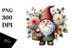 Detailed Gnome Dahlia Bouquet | Clipart Product Image 3