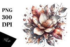 Abstract Shiny Magnolia Metallic Insertions PNG Product Image 1