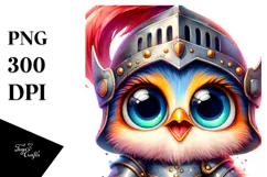 Crazy-Eyed Baby Rooster with Knight's Helmet, Transparent Product Image 1