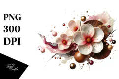 Abstract Glossy Cherry Blossom PNG Product Image 1