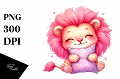 Cuddling Pillow Baby Lion PNG Product Image 1